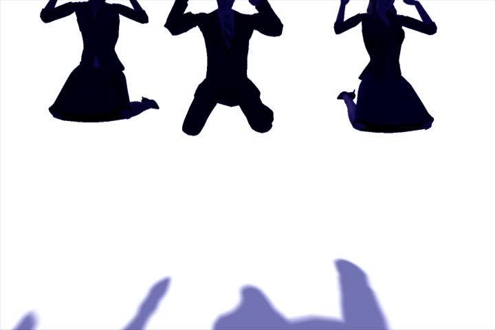 hopping happy people, seamless loop