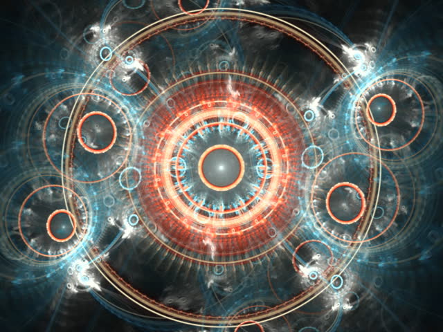 Spheres and pattern multicolored kaleidoscope mandala seamless loop fractal (PAL format)