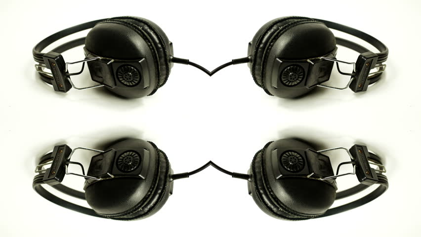 sequence made from shots of vintage headphones
