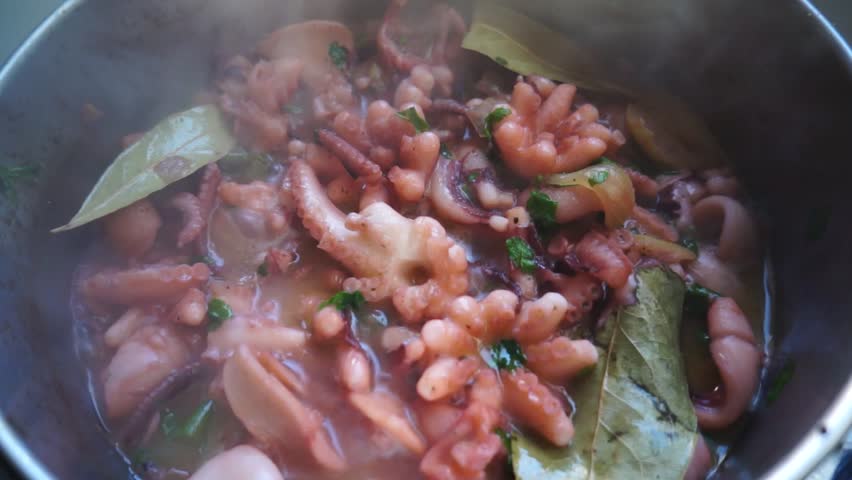  Pulpo octopus in Andalusian style. spanish tapas dish