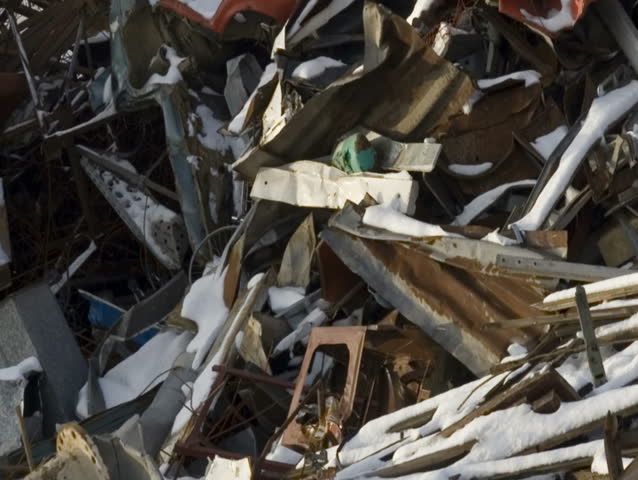 Scrap Metal and household waste at recycling facility, PAL
