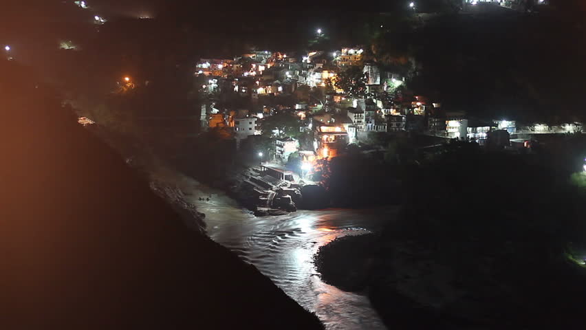 The source of the Ganges. Devprayag. Alaknanda and Bhagirathi rivers.