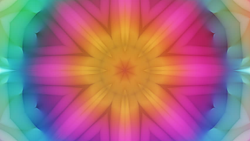 Kailey - Colorful Kaleidoscopic Video Background Loop /// Colorful kaleidoscopic patterns quickly change shape. This is a great animated background especially suited for musical events or clubs.