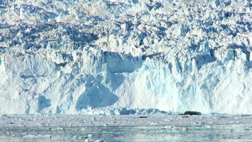 Time lapse of ice formations moving on a frozen sea from a nearby ice glacier