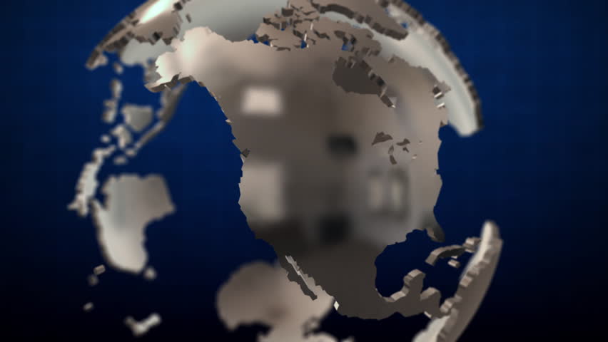 Rotating Chrome Earth Continents