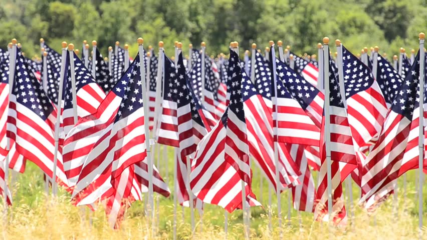 Field of American Flags at a celebration of Veterans of Foreign Wars in Sutherlin Oregon