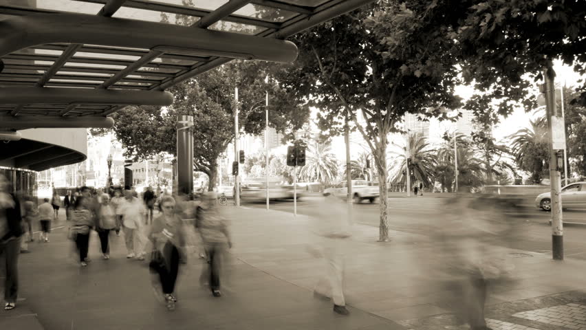 Time lapse of people, one of Melbourne Street, Unrecognizable Person