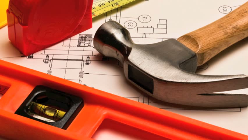 Various construction and DIY home improvement tools