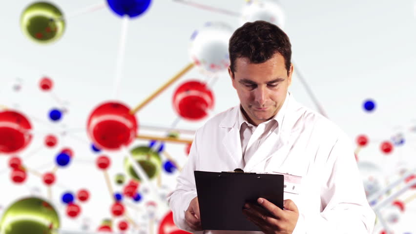 Young Scientist Documents Molecules Background