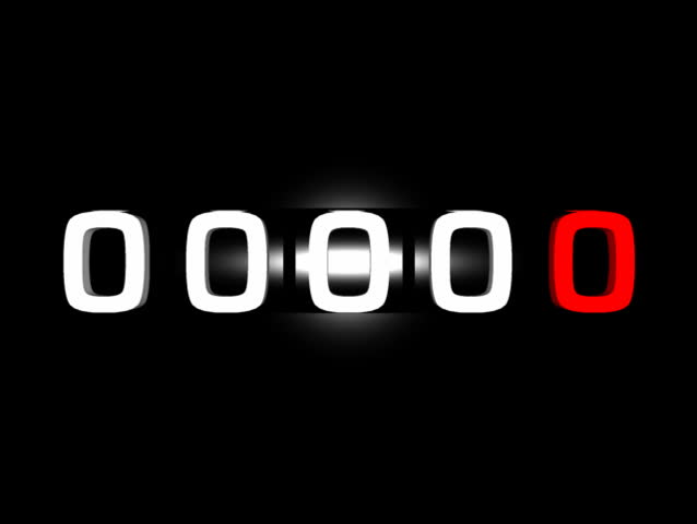Computer-generated 3D animation loop depicting changing numbers on an odometer