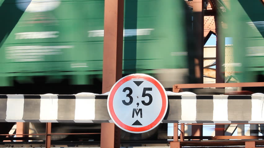 The railway, the train on the bridge 