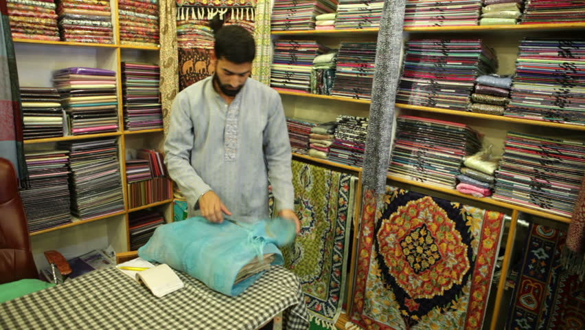 Asian male beauty. Seller of Pashmina originally from Kashmir.