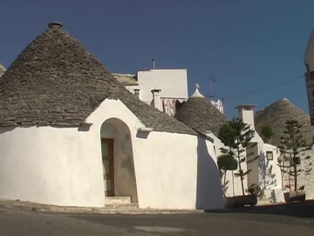 Alberobello is famous for his trulli. A trullo is a traditional Apulian stone dwelling with a conical roof.