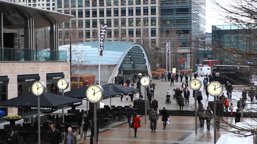 LONDON, ENGLAND - DECEMBER 22: Canary Wharf Offices, Docklands and Financial Center in London, England on December 22, 2011.