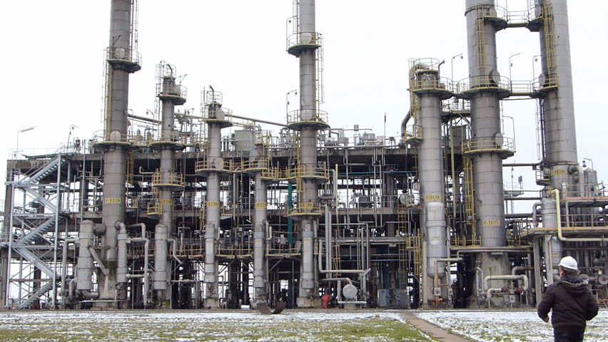 Man working in petrochemical plant