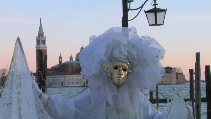 VENICE - FEBRUARY 12: Person in Venetian costume attends the Carnival of Venice, on February 12, 2013 in Venice (Italy)