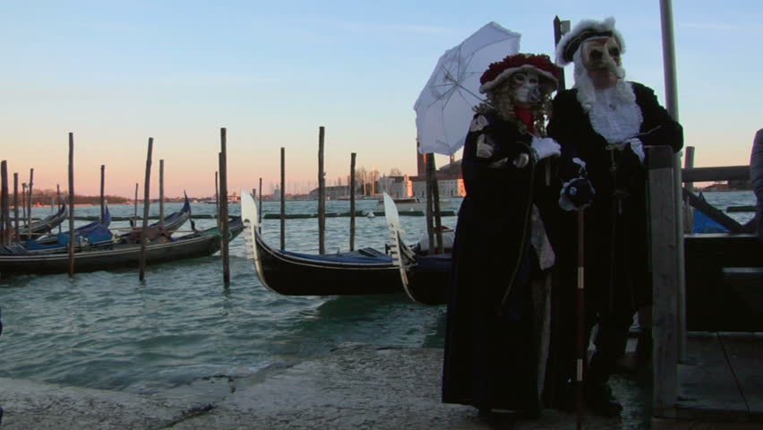 VENICE - February 12: People in Venetian costume attend  the Carnival of Venice, on February 12, 2013 in Venice (Italy)