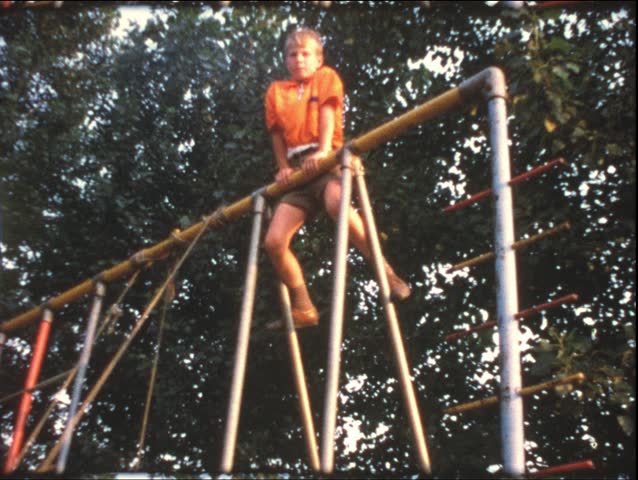Vintage 8 mm film: Children gymnastics, Germany, 1960s