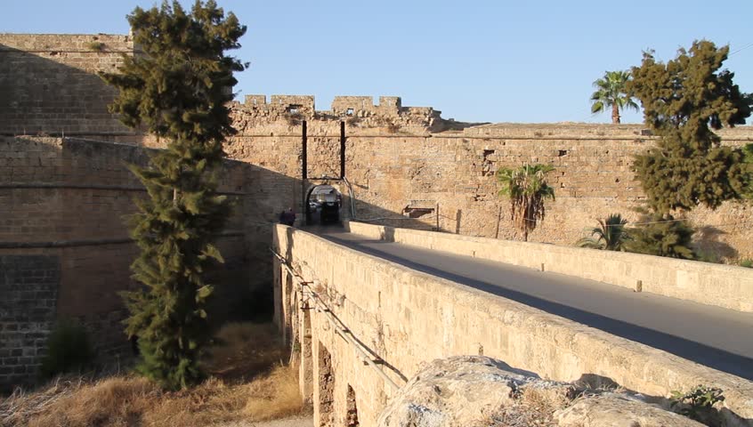 Road to the gate of city wall in Gazimagusta, North Cyprus