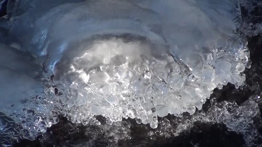 Creek with ice formations