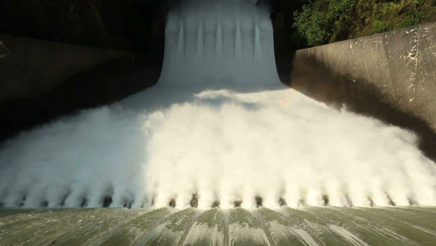 High Angle, Cleveland Dam Spillway. Looking over the spillway of the Cleveland Dam in North Vancouver, British Columbia, Canada.
