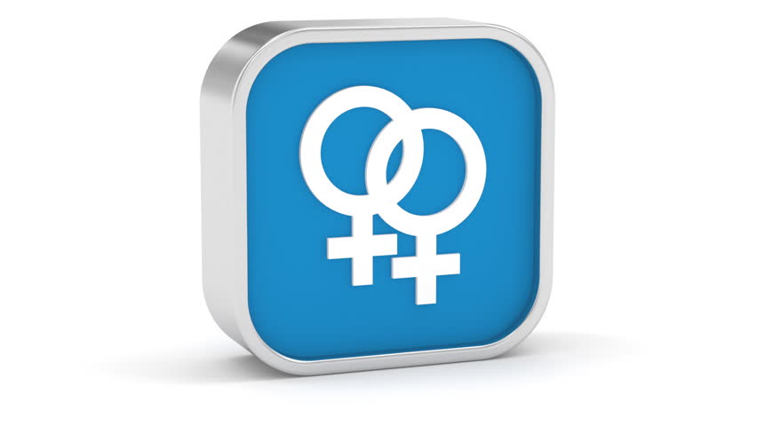 Female homosexual sign on a white background. Part of a series.