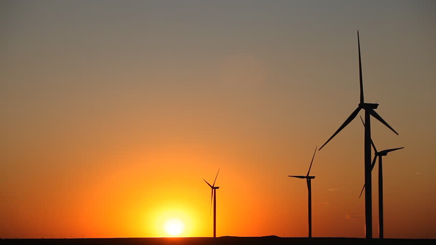 Sunset, Sun Set, Clean and Renewable Energy, Wind Power, Turbine, Windmill