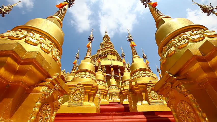 Dolly: Pagoda in Wat-Sawangboon at Saraburi, Thailand, HD 1080P