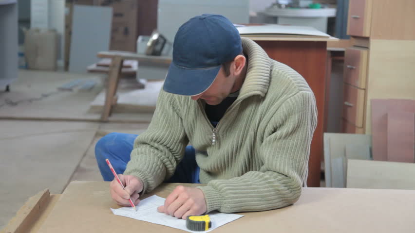 Furniture maker at work
