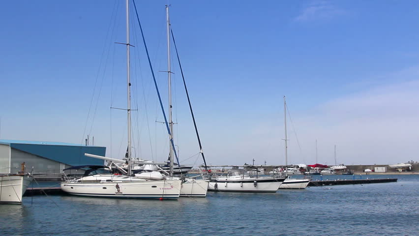 Yacht marina - Scenic view of yachts moored in marina