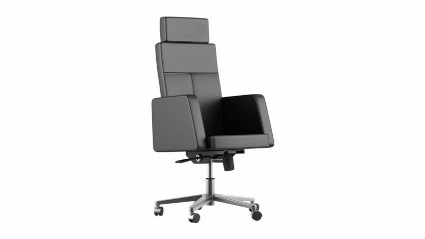 modern black office chair loop rotate on white background