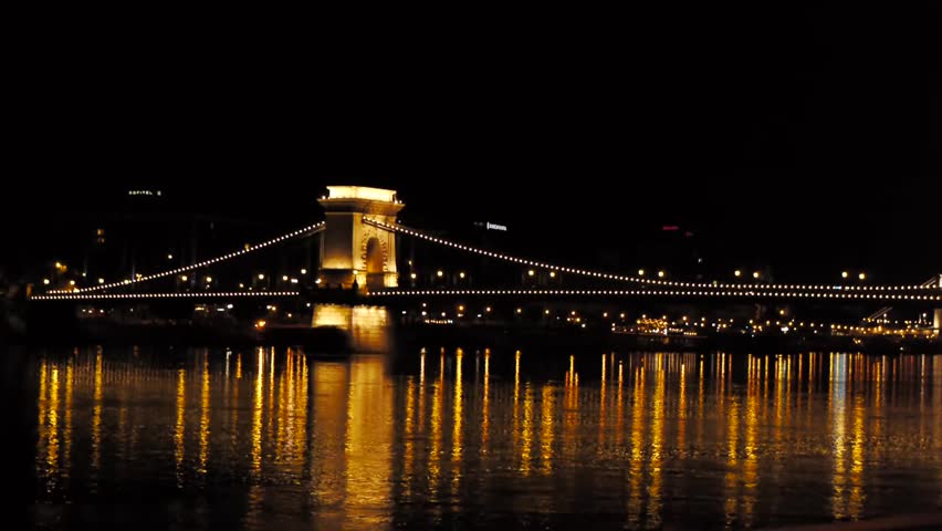 HD1080 The Szechenyi Chain Bridge by Night