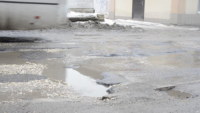 potholes on the roads