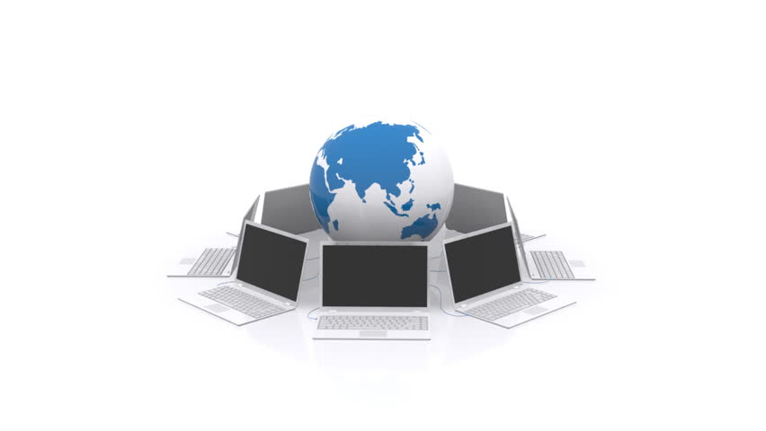 3D Concept Computer Network on the World.