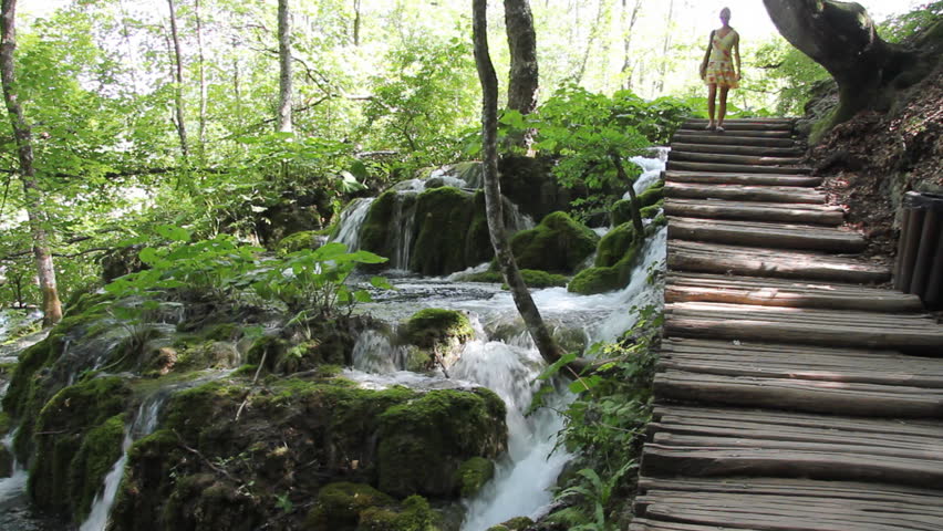 Streams and cascades in Plitvice - National Park, beautiful place in Croatia