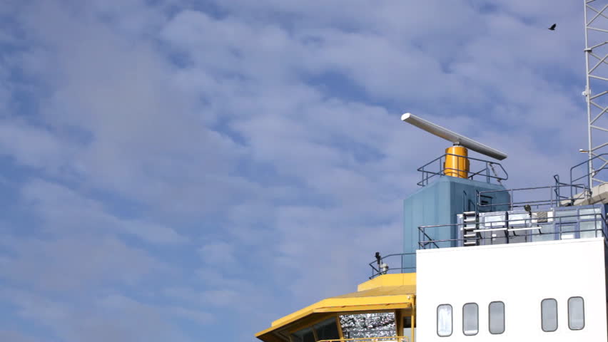 Modern navigation radio linear station against the sky