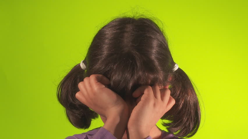 Little Girl Crying Green Screen