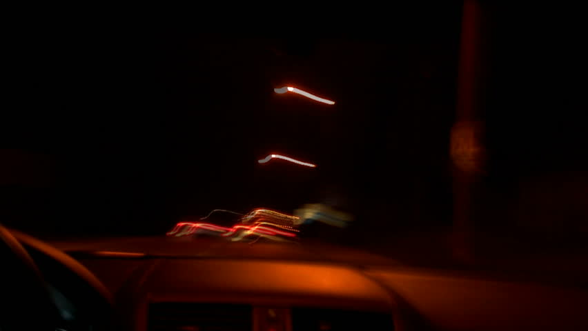 Driving around the city at night. HD 1080
