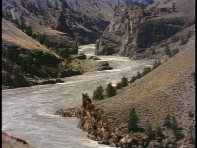 British Columbia, Canada, Fraser River Canyon, river winding below