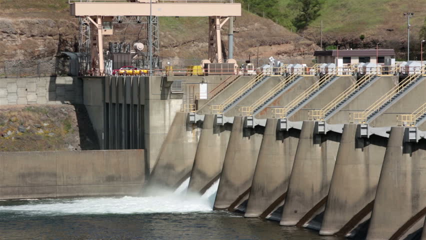 Nimbus Dam spillway Sacramento California. Hydroelectric dam on American River near Folsom. Central Valley Project a federal water project provides irrigation and municipal water to Central Valley.