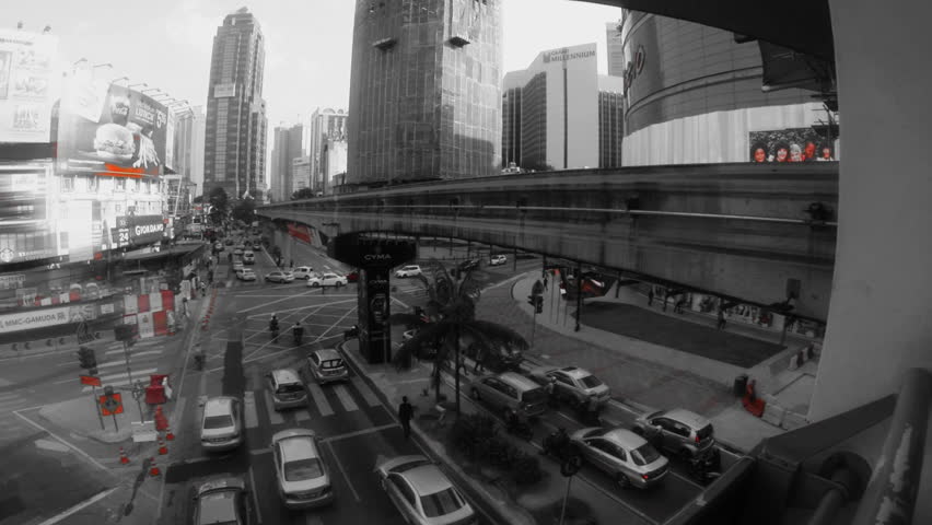 KUALA LUMPUR - MARCH 21: (color graded) panning of  traffic on Jalan Bukit Bintang in Kuala Lumpur Malaysia on 21 March 2013
