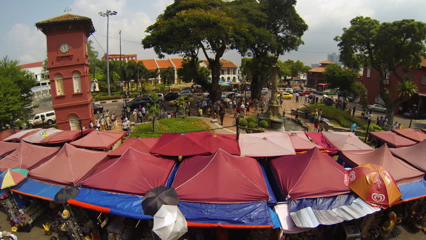 MALACCA - 25 March:  timelapse of tourists  in front of Christ Church in Malacca Malaysia on 25th March 2013