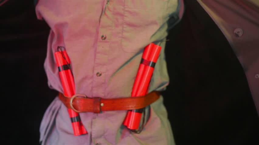 Terrorist suicide bomber with TNT