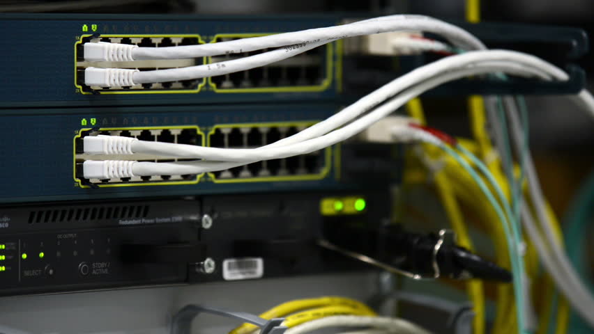 Server with LAN Cables