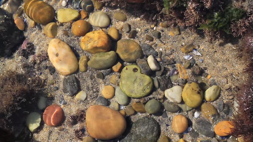 Pebbles in sea shallow water