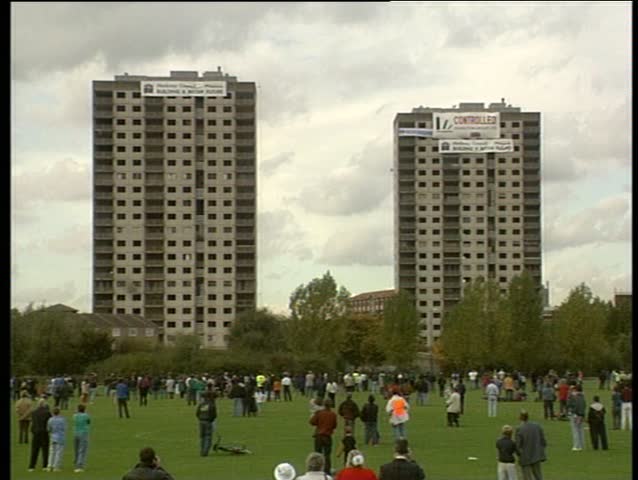 Buildings being demolished