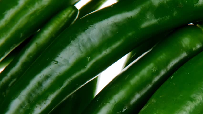 spices : A bunch of spicy green hot chili peppers 