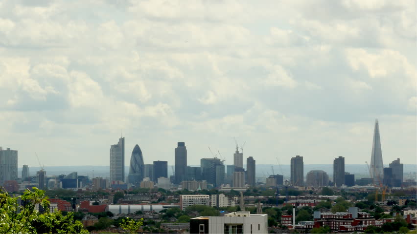 London cityscape - View looking over the City of London, including The Shard