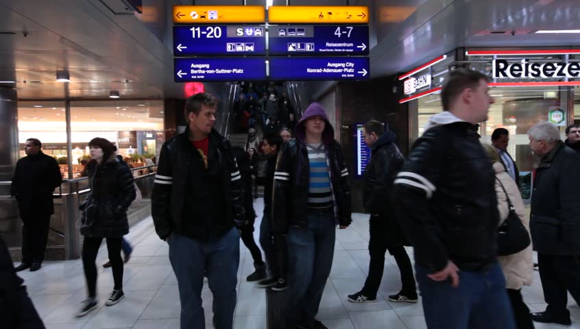 DUSSELDORF, GERMANY â MARCH 8: The Central station offers all modes of rail transport and is frequented by more than a quarter million passengers per day. March 8, 2013,  DÃ¼sseldorf, Germany
