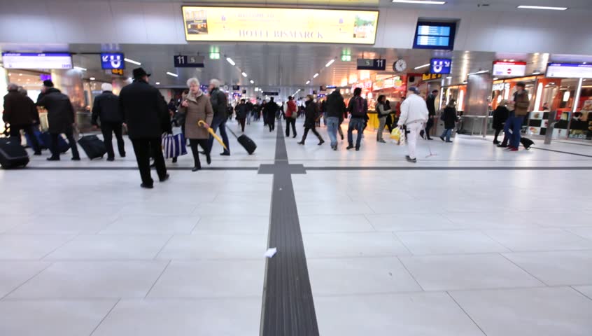 DUSSELDORF, GERMANY â MARCH 8: The Central station offers all modes of rail transport and is frequented by more than a quarter million passengers per day. March 8, 2013,  DÃ¼sseldorf, Germany
